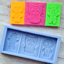 Load image into Gallery viewer, Halloween Voodoo Cat Doll Skellington Wax Melt Mould Pagan Wiccan