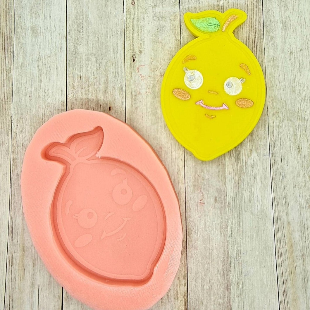 Happy Lemon 1 or 2 cavity Wax Melt Silicone Mould