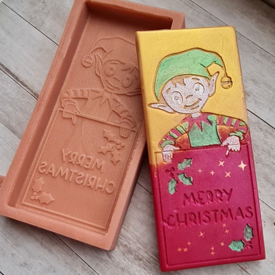 Merry Christmas Elf Wax Melt Snap Bar Mould