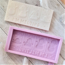 Load image into Gallery viewer, I&#39;m Melting Christmas Snowman Wax Melt Snap Bar Mould
