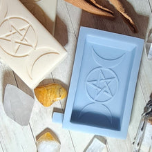 Load image into Gallery viewer, Triple Moon Pentagram Pentacle Silicone Soap Mould
