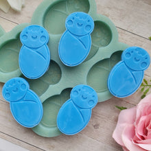 Load image into Gallery viewer, Christening Baby Shower Birth Announcement Wax Melt Sample Mould Mold Cute Babies Gender Reveal
