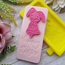 Load image into Gallery viewer, Happy Easter Wax Melt Bunny Rabbit Snap Bar Mould Mold Melts
