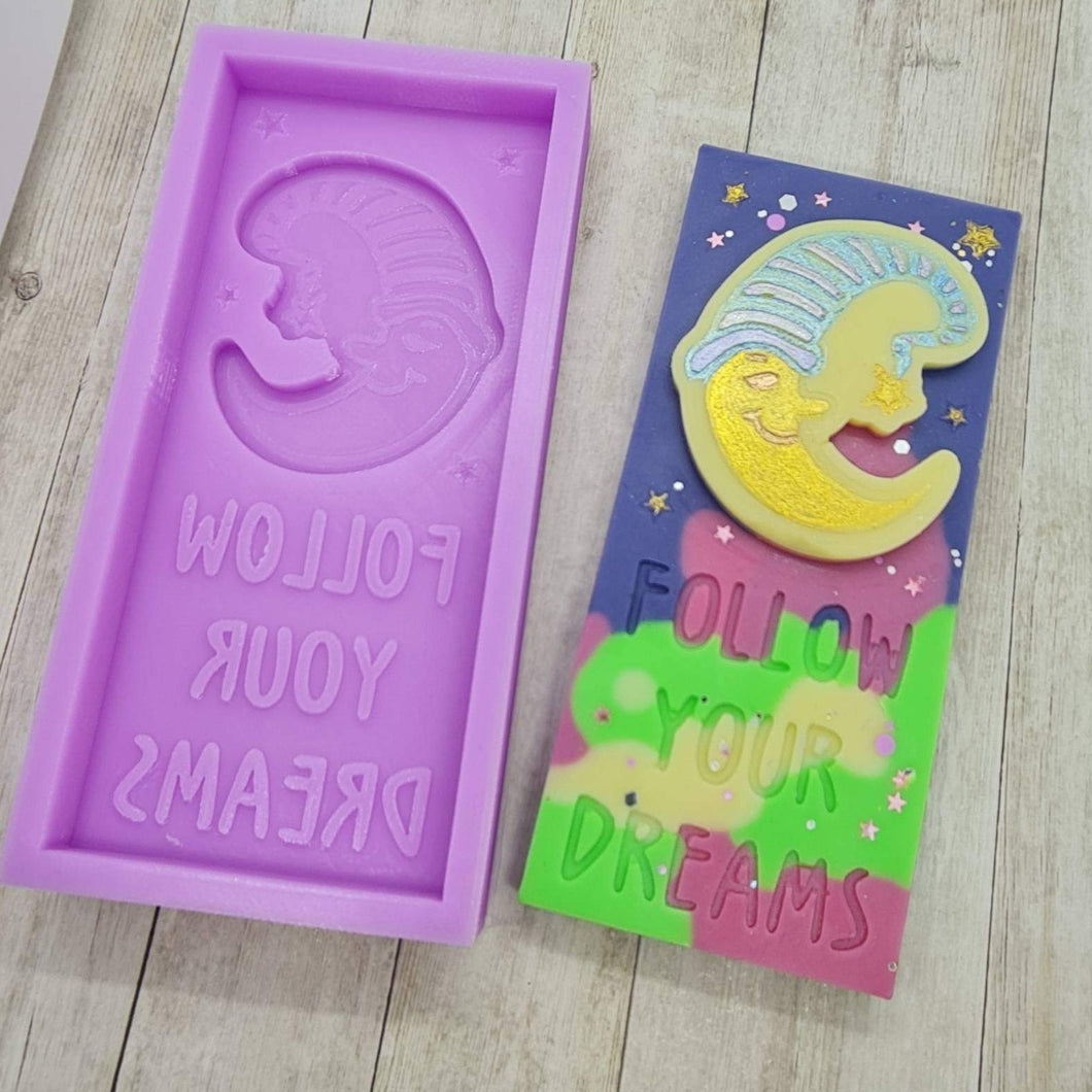 Follow your dreams Moon Wax Melt Snap Bar Mould