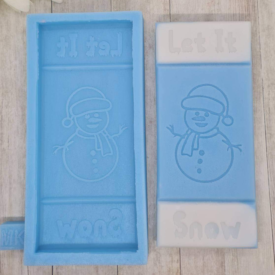 Let It Snow Snowman Christmas Wax Melt Snap Bar Mould